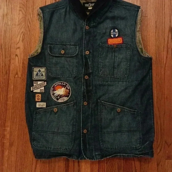 10.Deep Mens Denim Vest Size XL - Picture 1 of 7